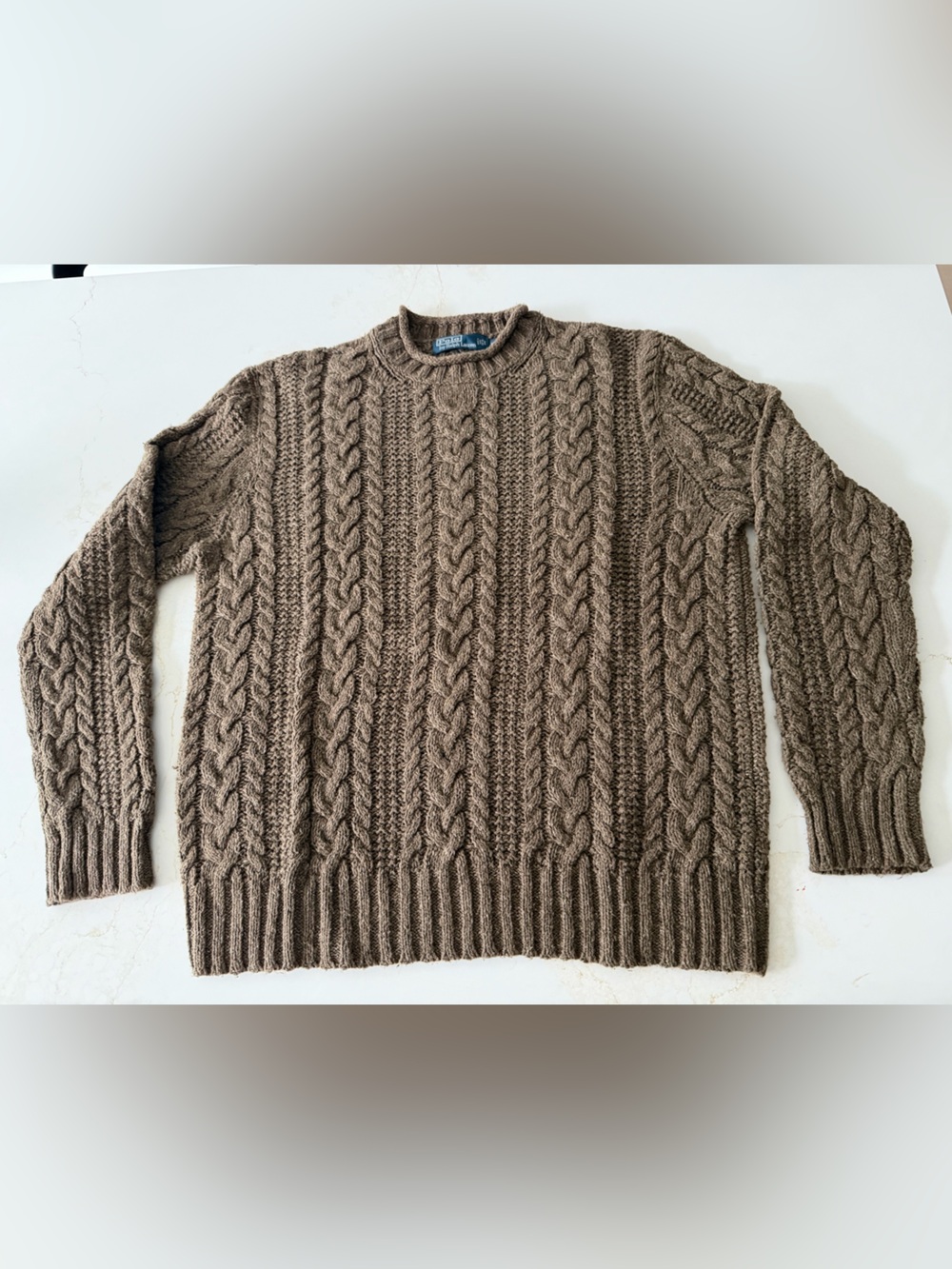 Polo Ralph Lauren vintage Cable-Knit brown fisherman sweater
